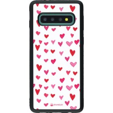 Hülle Samsung Galaxy S10 - Silikon schwarz Valentine 2022 Many pink hearts