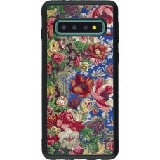 Coque Samsung Galaxy S10 - Silicone rigide noir Vintage Art Flowers