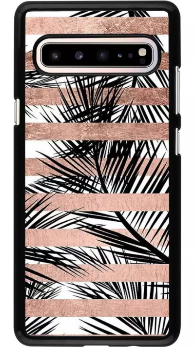 Coque Samsung Galaxy S10 5G - Palm trees gold stripes