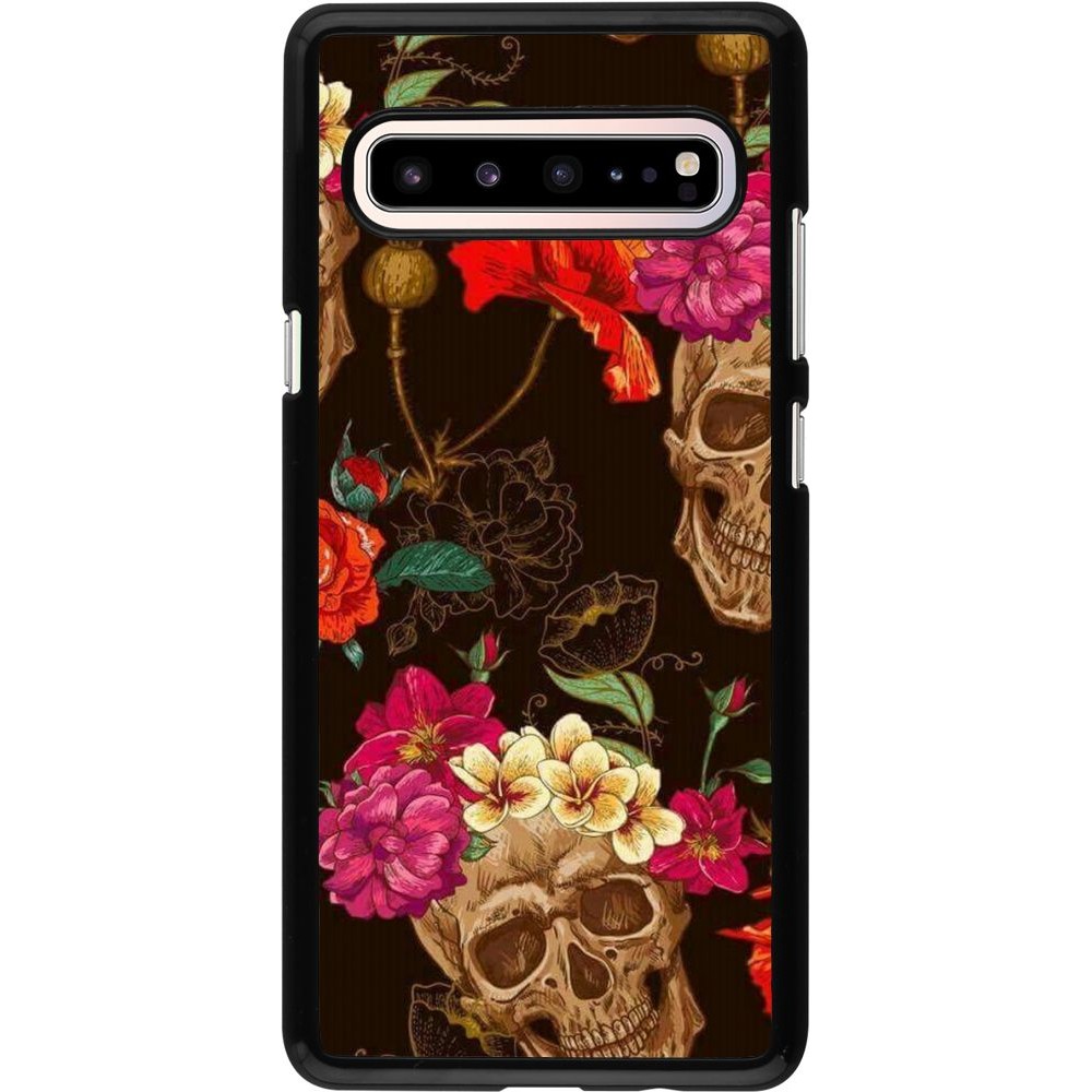 Hülle Samsung Galaxy S10 5G - Skulls and flowers