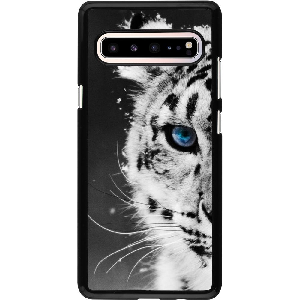Hülle Samsung Galaxy S10 5G - White tiger blue eye