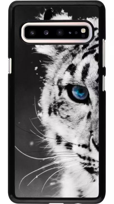Coque Samsung Galaxy S10 5G - White tiger blue eye