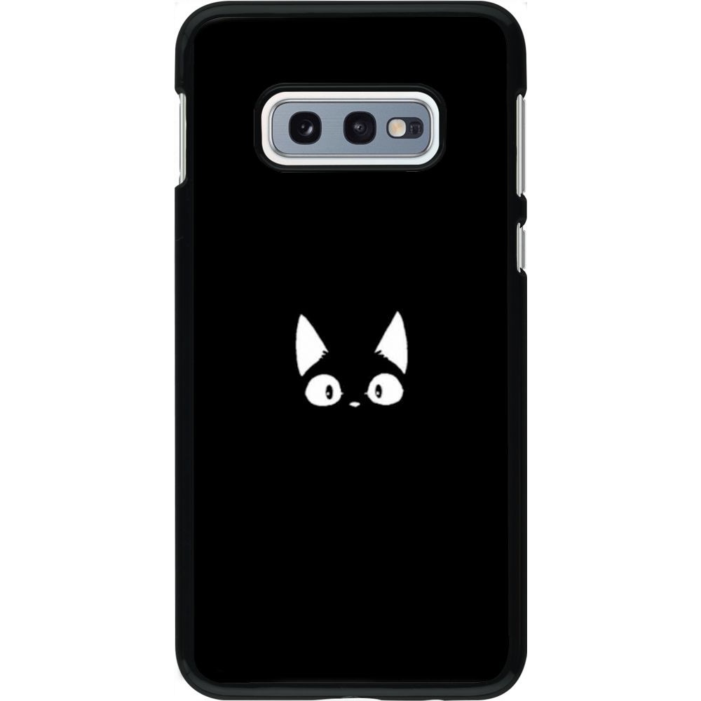 Coque Samsung Galaxy S10e - Funny cat on black