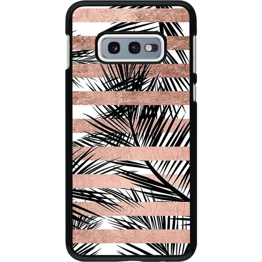 Coque Samsung Galaxy S10e - Palm trees gold stripes