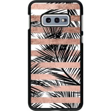 Coque Samsung Galaxy S10e - Palm trees gold stripes