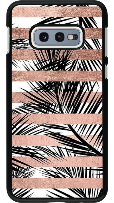 Coque Samsung Galaxy S10e - Palm trees gold stripes