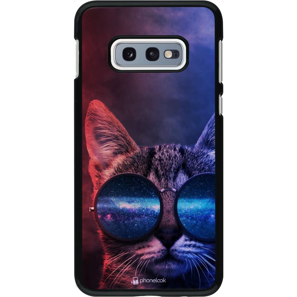 Hülle Samsung Galaxy S10e - Red Blue Cat Glasses