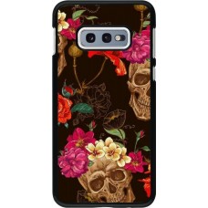 Hülle Samsung Galaxy S10e - Skulls and flowers