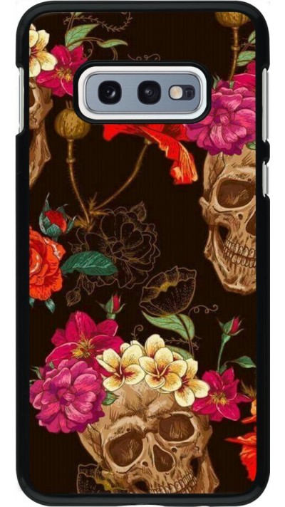 Hülle Samsung Galaxy S10e - Skulls and flowers