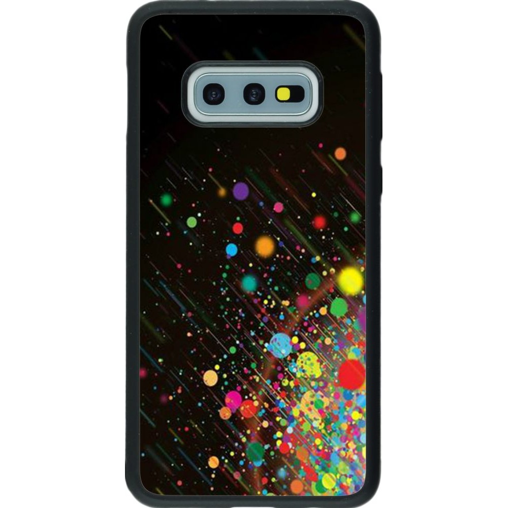 Coque Samsung Galaxy S10e - Silicone rigide noir Abstract bubule lines