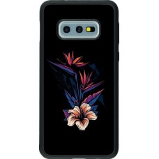 Coque Samsung Galaxy S10e - Silicone rigide noir Dark Flowers