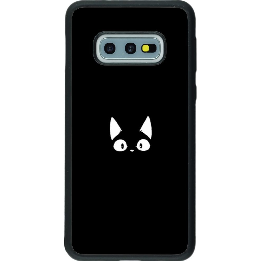 Hülle Samsung Galaxy S10e - Silikon schwarz Funny cat on black