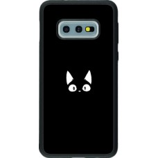 Hülle Samsung Galaxy S10e - Silikon schwarz Funny cat on black