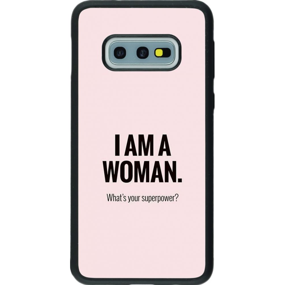 Coque Samsung Galaxy S10e - Silicone rigide noir I am a woman