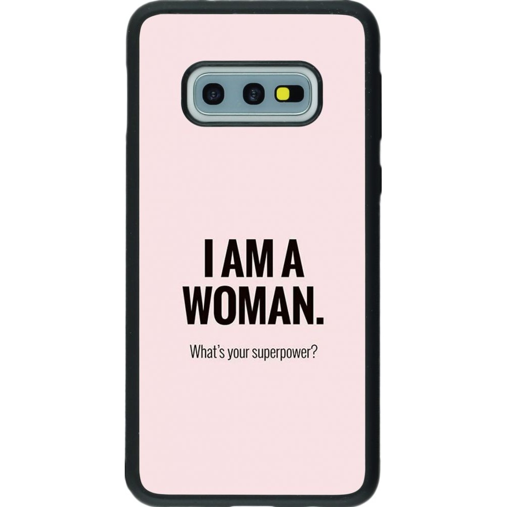 Hülle Samsung Galaxy S10e - Silikon schwarz I am a woman