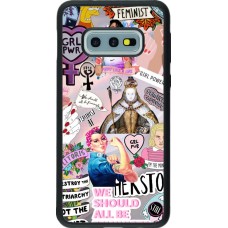 Hülle Samsung Galaxy S10e - Silikon schwarz Girl Power Collage