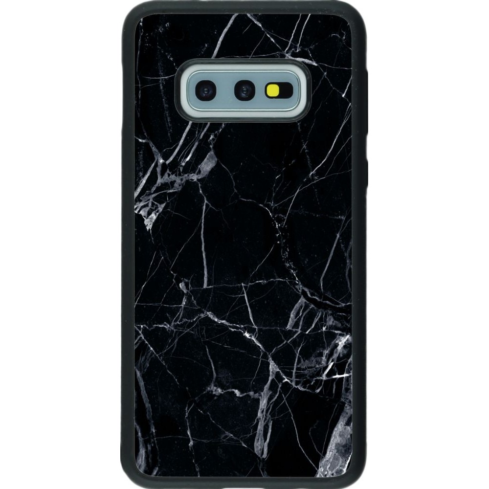 Coque Samsung Galaxy S10e - Silicone rigide noir Marble Black 01