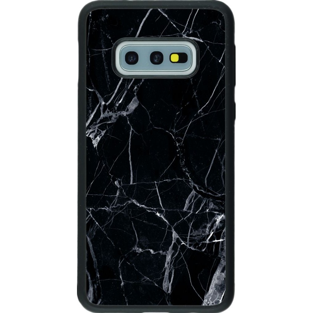 Hülle Samsung Galaxy S10e - Silikon schwarz Marble Black 01