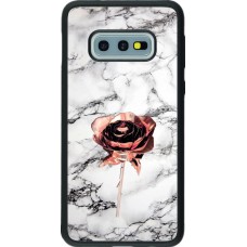 Hülle Samsung Galaxy S10e - Silikon schwarz Marble Rose Gold