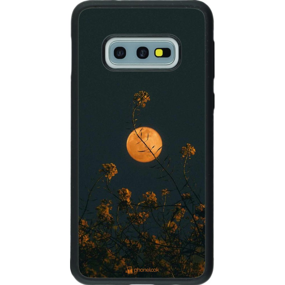 Hülle Samsung Galaxy S10e - Silikon schwarz Moon Flowers