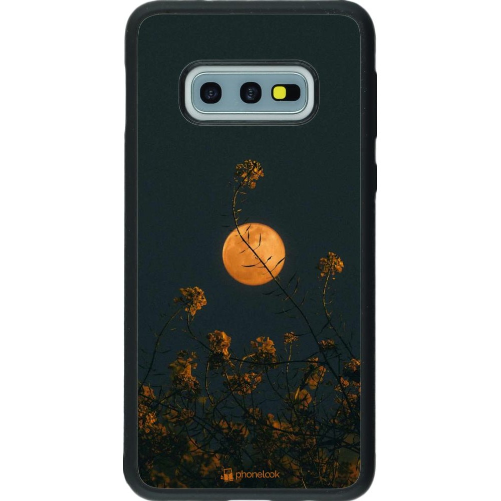 Coque Samsung Galaxy S10e - Silicone rigide noir Moon Flowers