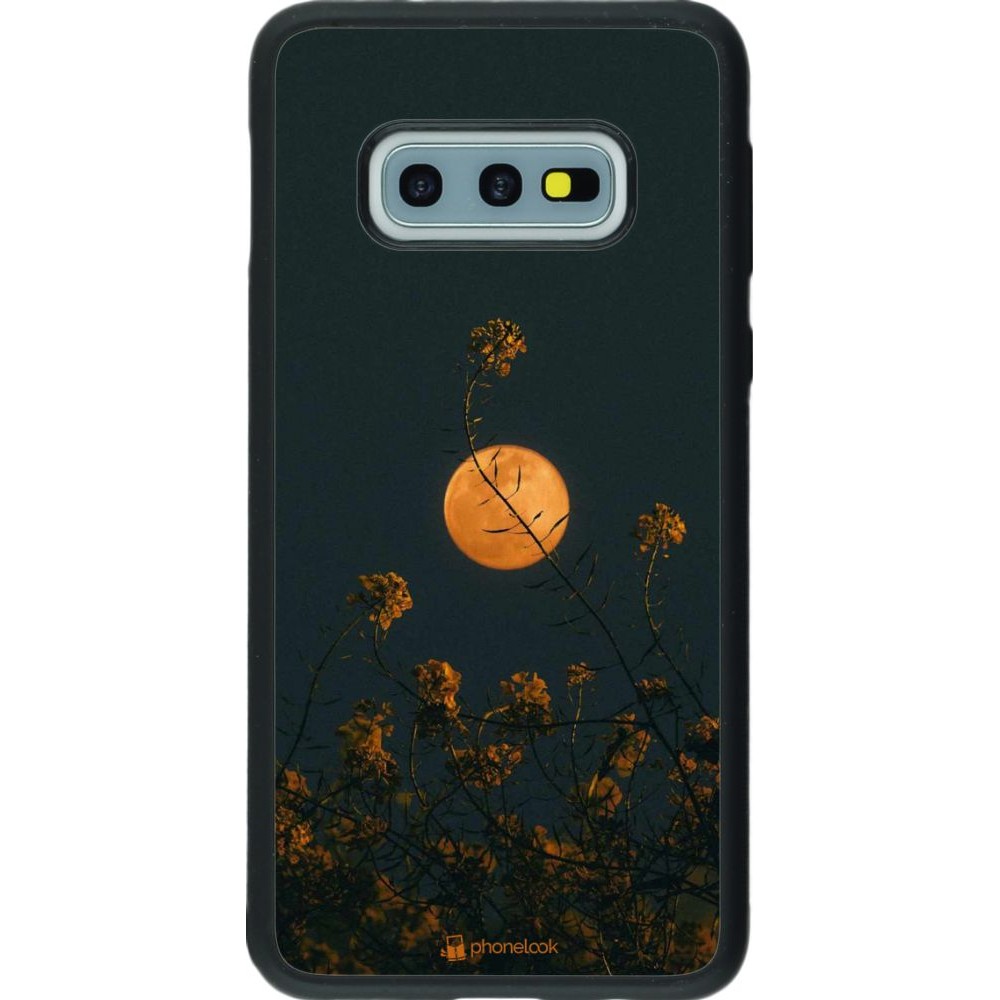 Coque Samsung Galaxy S10e - Silicone rigide noir Moon Flowers