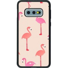 Hülle Samsung Galaxy S10e - Silikon schwarz Pink Flamingos Pattern