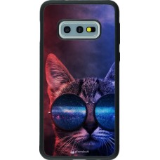 Hülle Samsung Galaxy S10e - Silikon schwarz Red Blue Cat Glasses