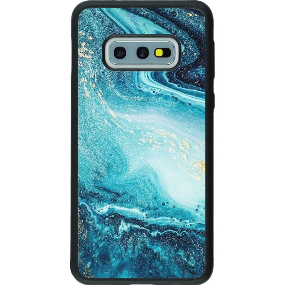 Coque Samsung Galaxy S10e - Silicone rigide noir Sea Foam Blue