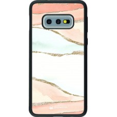 Coque Samsung Galaxy S10e - Silicone rigide noir Shimmering Orange