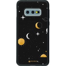 Coque Samsung Galaxy S10e - Silicone rigide noir Space Vect- Or