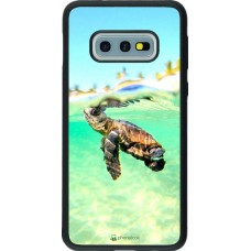 Coque Samsung Galaxy S10e - Silicone rigide noir Turtle Underwater