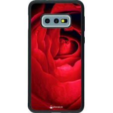 Coque Samsung Galaxy S10e - Silicone rigide noir Valentine 2022 Rose