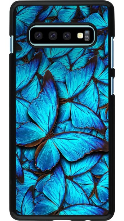Coque Samsung Galaxy S10+ - Papillon - Bleu