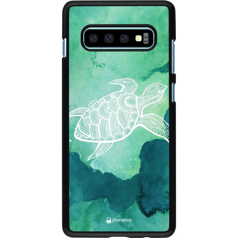 Coque Samsung Galaxy S10+ - Turtle Aztec Watercolor