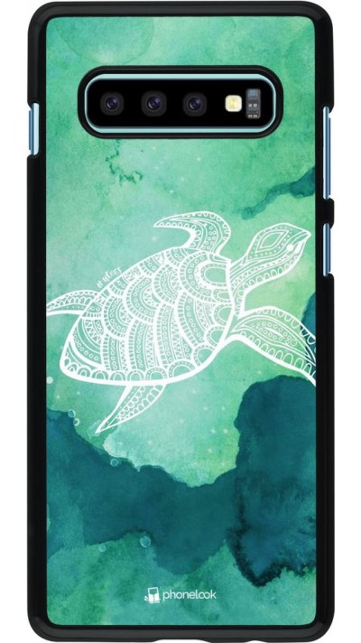 Coque Samsung Galaxy S10+ - Turtle Aztec Watercolor