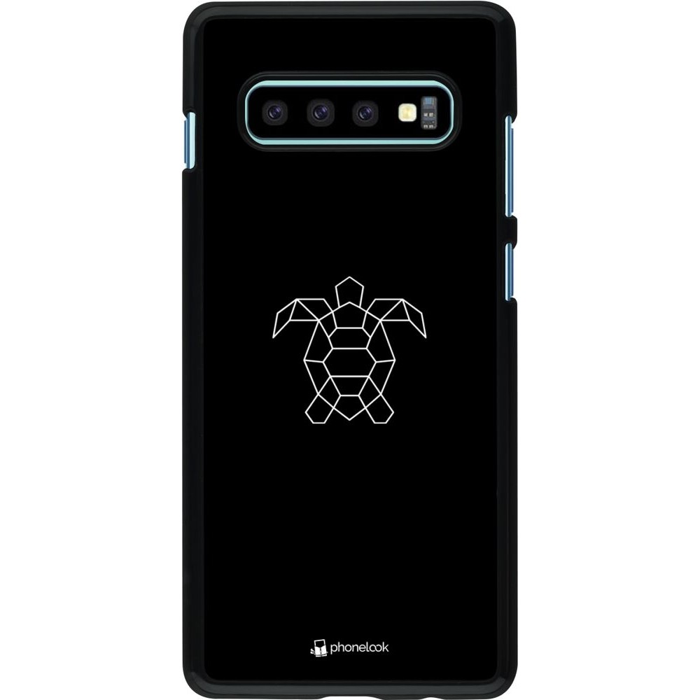 Coque Samsung Galaxy S10+ - Turtles lines on black