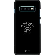 Coque Samsung Galaxy S10+ - Turtles lines on black