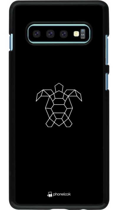 Coque Samsung Galaxy S10+ - Turtles lines on black