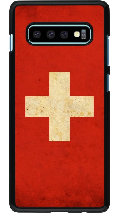 Hülle Samsung Galaxy S10+ - Vintage Flag SWISS