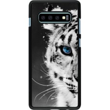 Coque Samsung Galaxy S10+ - White tiger blue eye