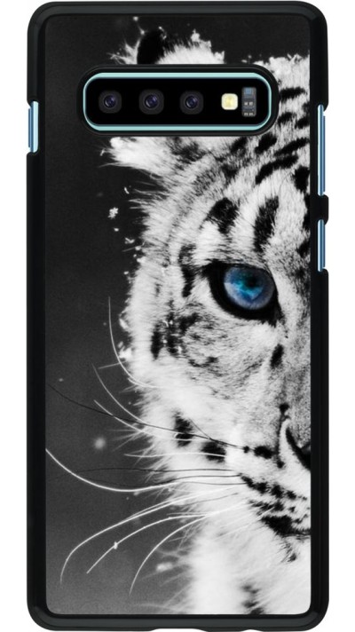 Coque Samsung Galaxy S10+ - White tiger blue eye