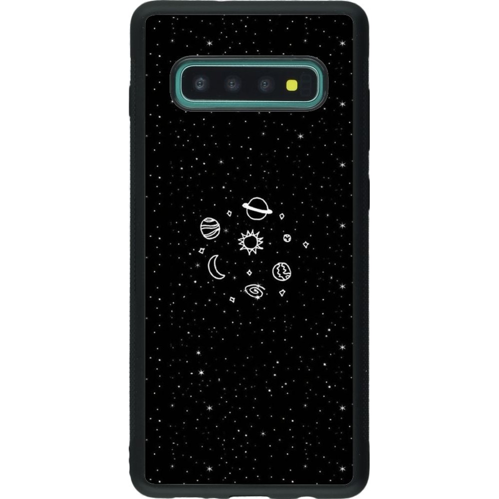Coque Samsung Galaxy S10+ - Silicone rigide noir Space Doodle