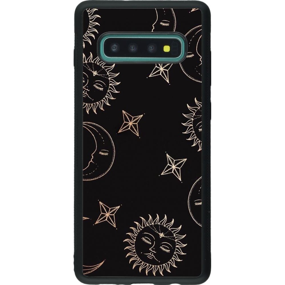 Coque Samsung Galaxy S10+ - Silicone rigide noir Suns and Moons