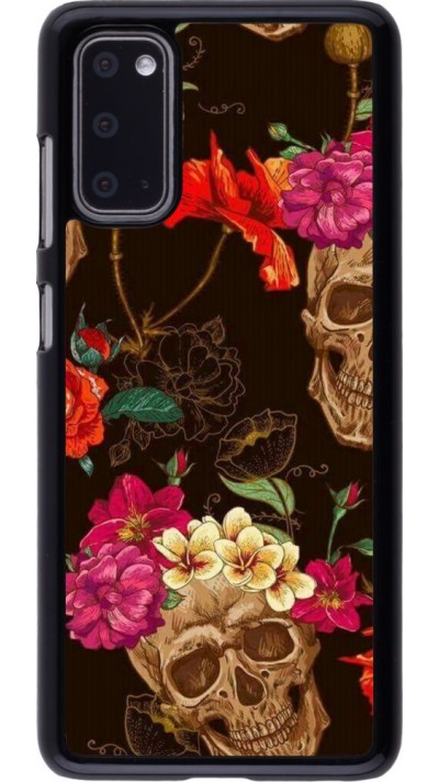 Coque Samsung Galaxy S20 - Skulls and flowers