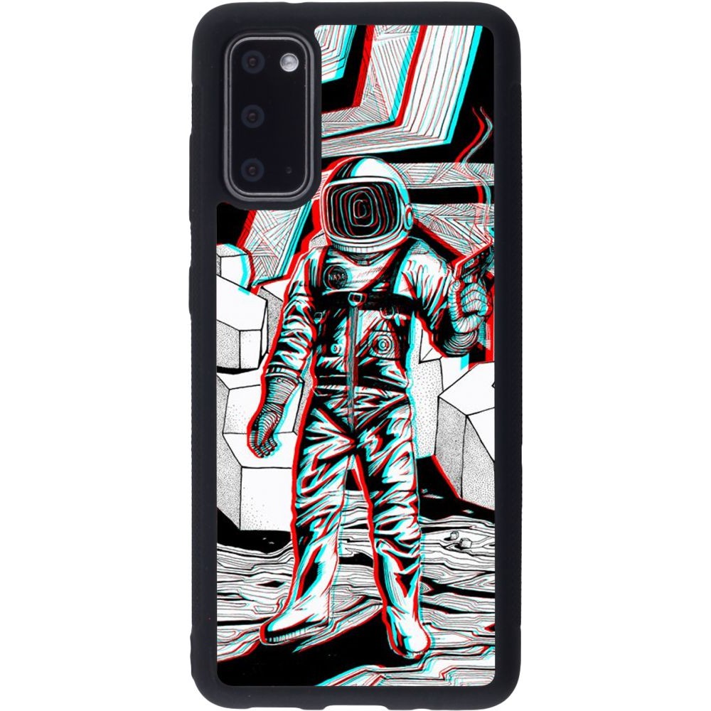 Coque Samsung Galaxy S20 - Silicone rigide noir Anaglyph Astronaut