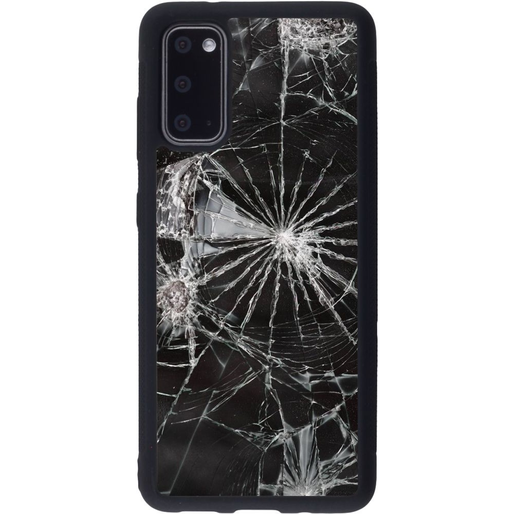 Coque Samsung Galaxy S20 - Silicone rigide noir Broken Screen