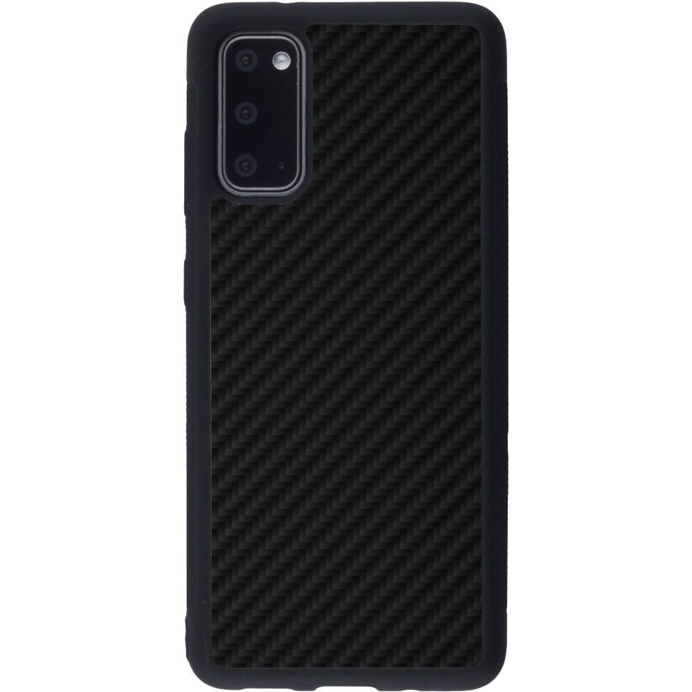 Coque Samsung Galaxy S20 - Silicone rigide noir Carbon Basic