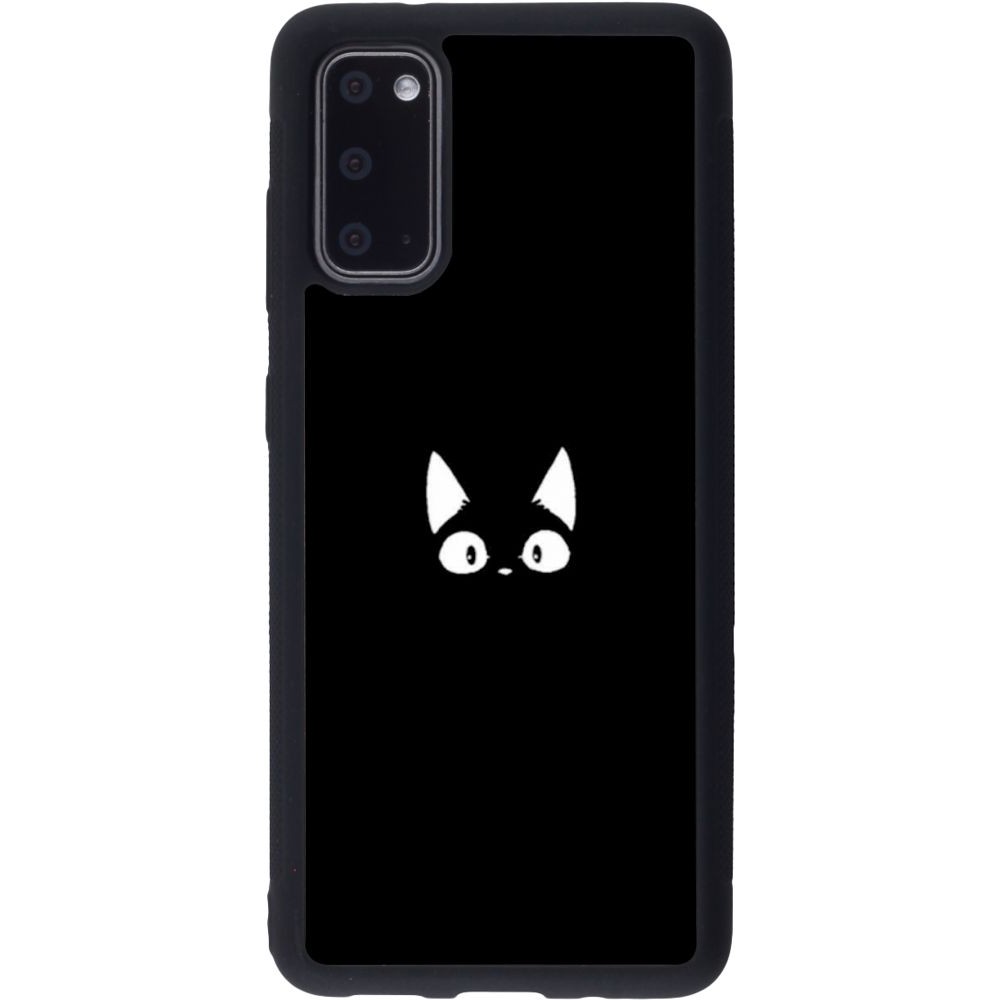 Coque Samsung Galaxy S20 - Silicone rigide noir Funny cat on black