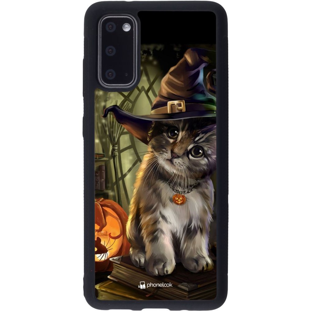 Coque Samsung Galaxy S20 - Silicone rigide noir Halloween 21 Witch cat